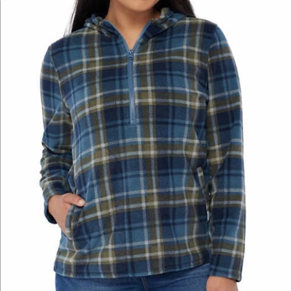 O’NEILL 1/4 ZIP PLAID HOODIE